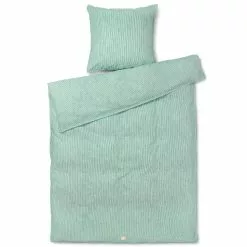 Juna Monochrome Lines Pussilakanasetti 140x200 + 50x70 Cm, Vihreä