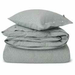 Lexington Striped Cotton Flannel Vuodesetti Vihreä, 220x220 + 50x60 Cm