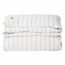 Lexington Striped Lyocell/Cotton Pussilakana Valkoinen/Sininen, 150x210 Cm