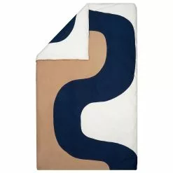 Marimekko Seireeni Pussilakana Beige/Tummansininen / Off-white, 150x210 Cm